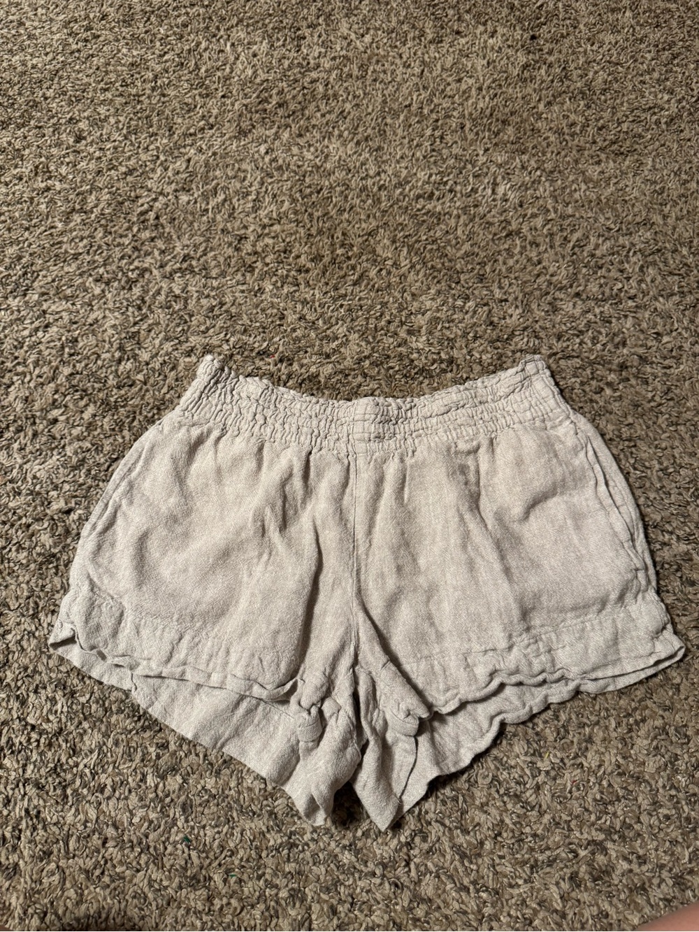 a new day Light Beige High-Waist Linen-Blend Shorts